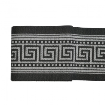 Bordiur taśma dekoracyjna tkaninowa 13091/us/16 T283  kolor czarny-biały szer 16 cm  (1) (1)